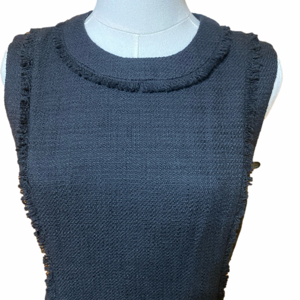 Karl Lagerfeld Textured Black Sleeveless Midi Dress